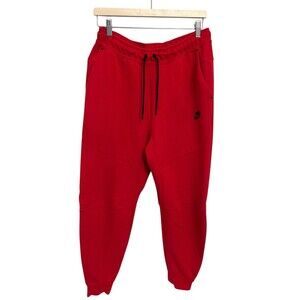 Nike Sportswear Tech Fleece Knit Joggers Sweatpants Red Medium